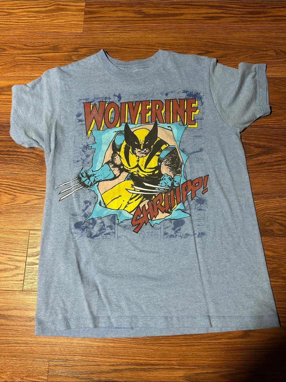 Wolverine Marvel Comic Graphic T-Shirt Men’s Medium Blue Short Sleeve